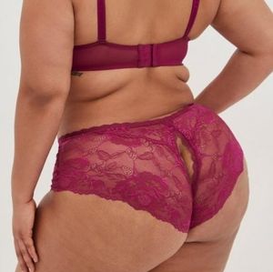 Torrid Floral Lace Cheeky Panty Underwear With Open Back Slit 3x & 4x